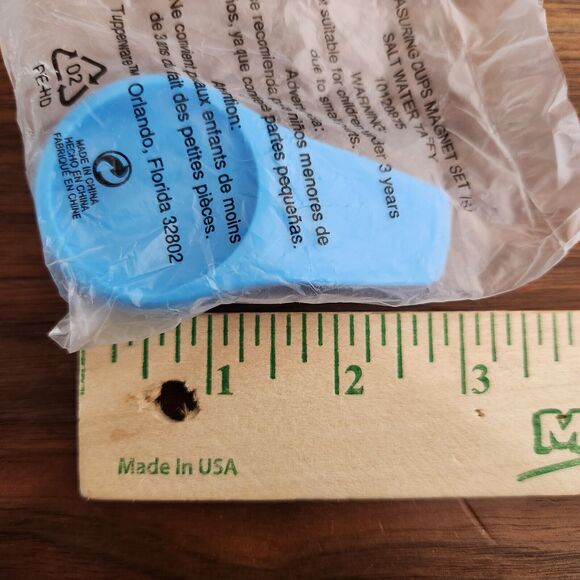 Tupperware Mini Measuring Spoons Magnets Set Salt Water Taffy Blue Tsp Tbsp - Picture 3 of 4